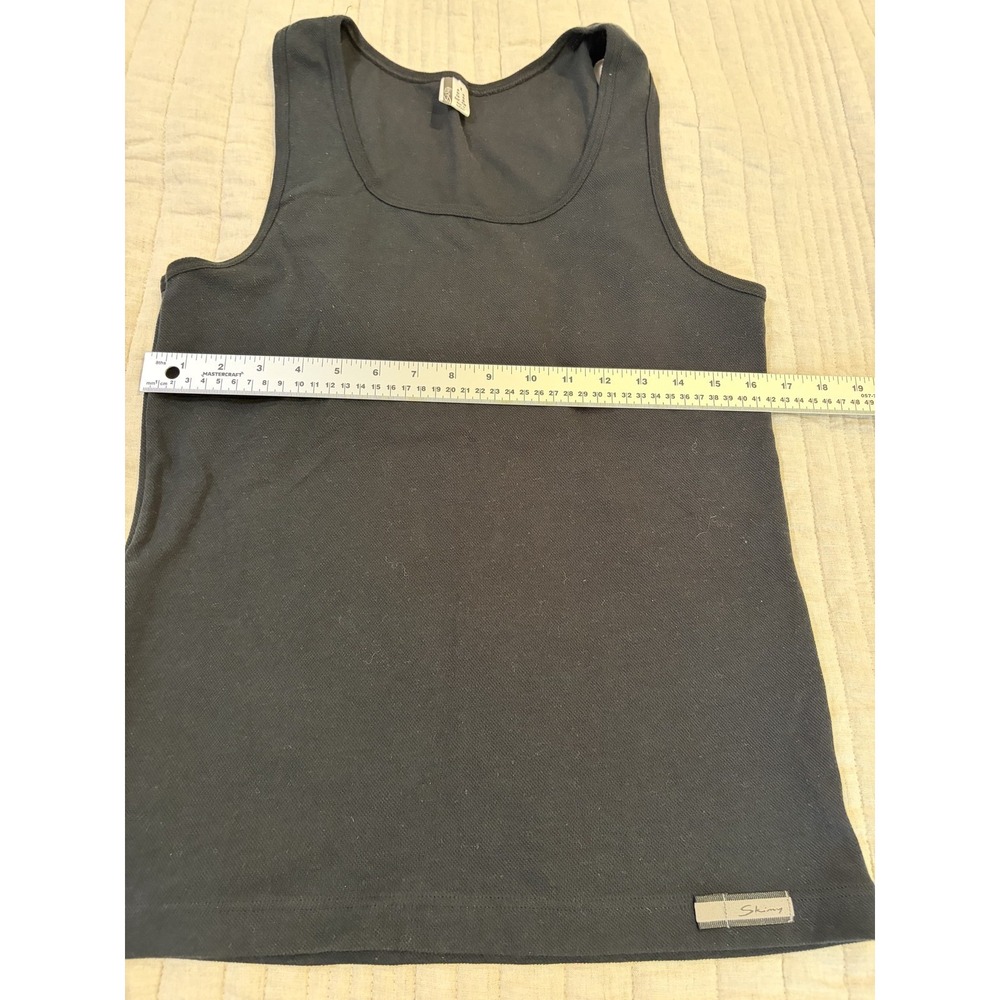Skiny Women's Black Cotton Blend Tank Top Size M Basic Ribbed Sleeveless Tee - Picture 6 of 9